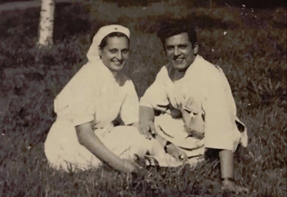 Ines and John, postwar — likely Strasbourg or Sousse, 1945–48